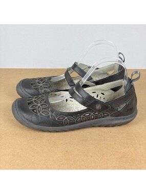 Jambu JBU Bellerose Encore Mary Jane Flats Womens 8.5 Black Faux Leather Upper